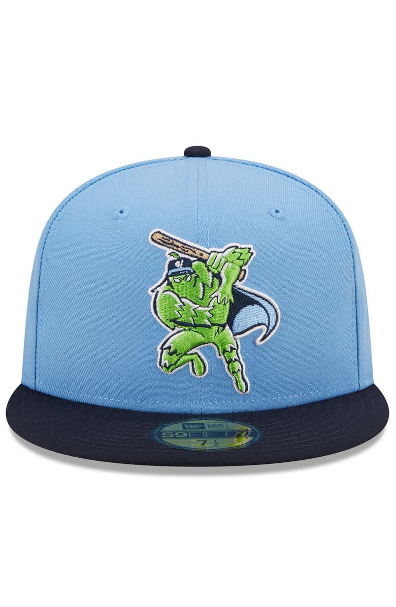 New Era Men's New Era Light Blue/Navy Hillsboro Hops Marvel x Minor League 59FIFTY Fitted Hat, Alternate, color, 