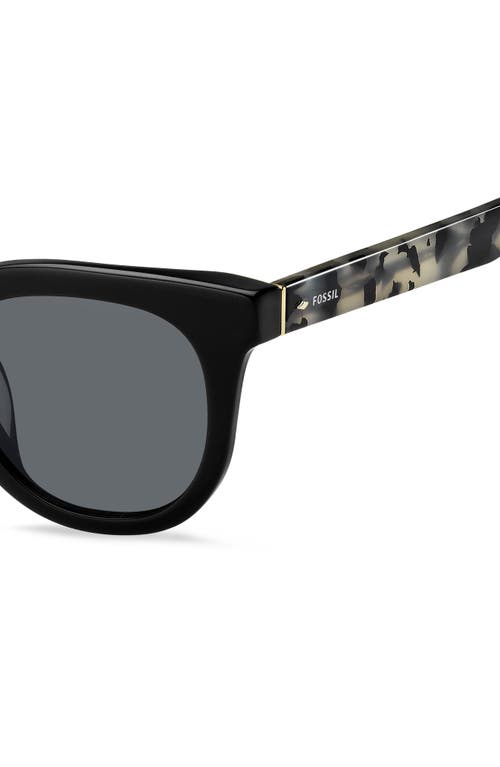 Fossil 48mm Round Sunglasses In Black