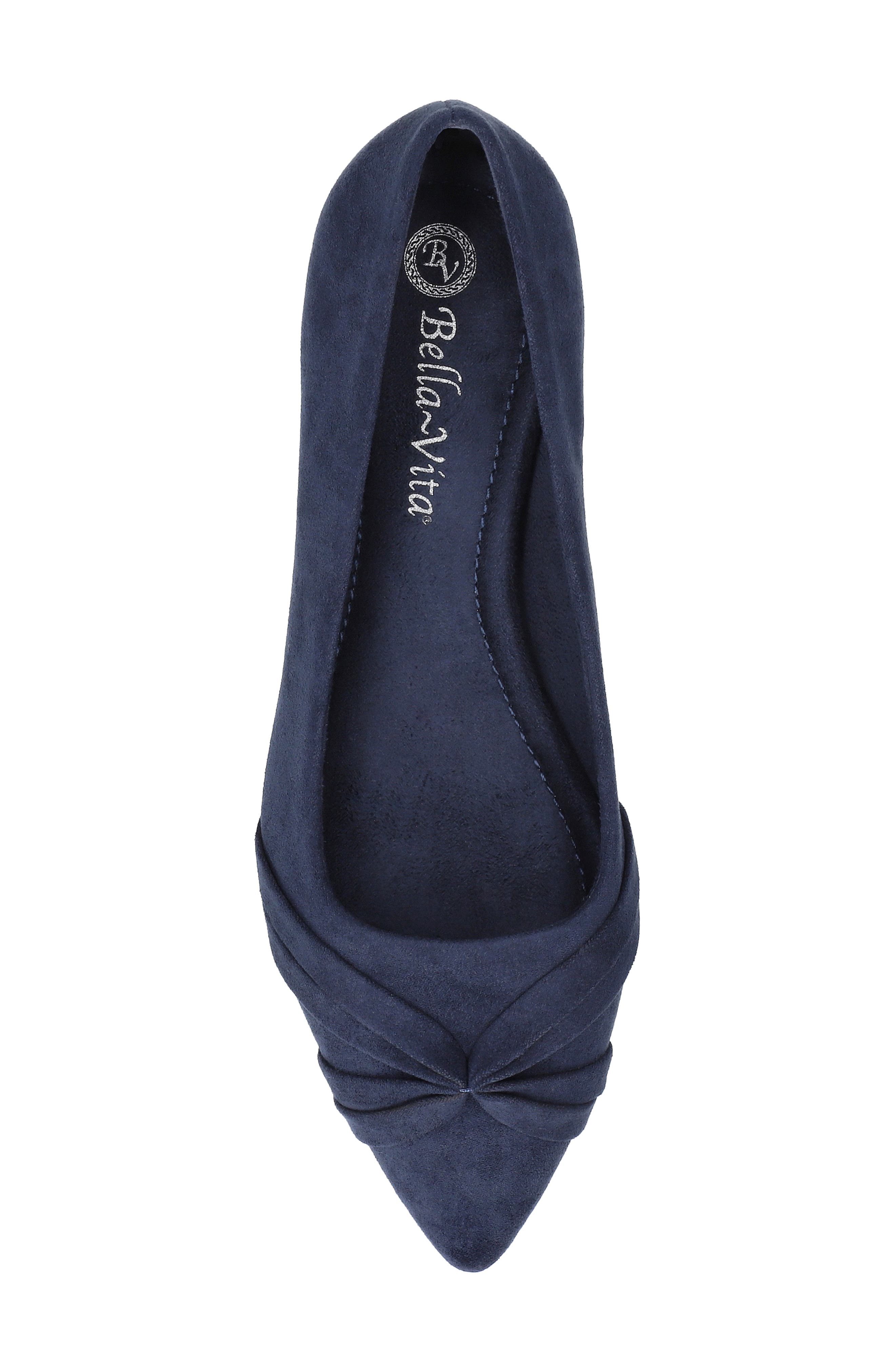 Roxie Pointed Toe Flat, Alternate, color, NAVY SUEDE