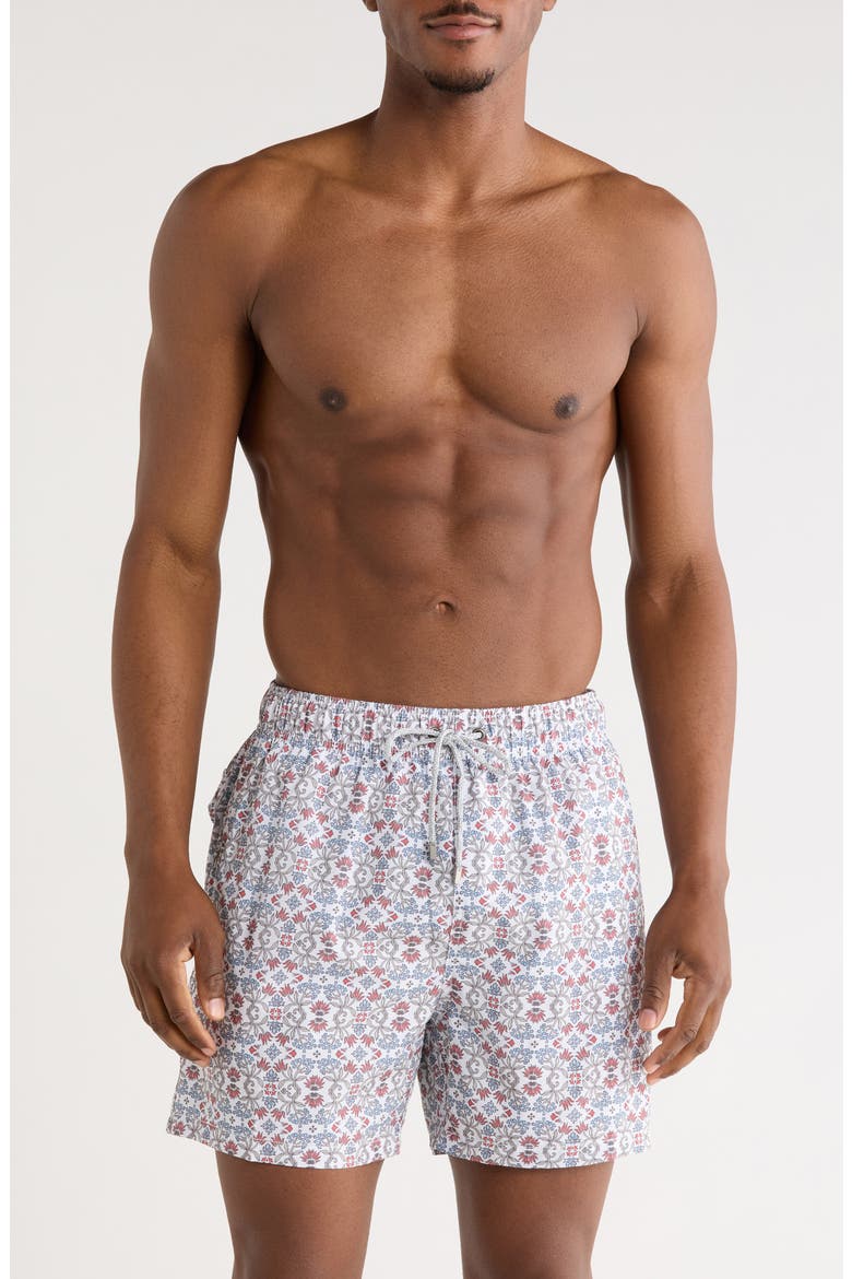 Tile Volley Swim Shorts, Main, color, BROWN