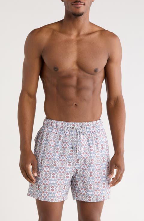 Vintage Summer Tile Volley Swim Shorts