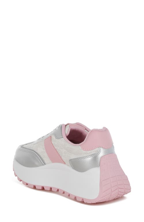 London Rag Koters Low Top Sneaker In Silver Pink