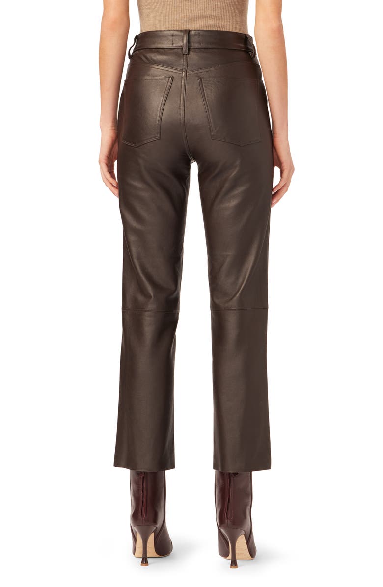 DL1961 Patti Ankle Straight Leg Leather Pants, Alternate, color, 