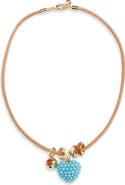 ROXANNE ASSOULIN Heart Charm Leather Cord Necklace