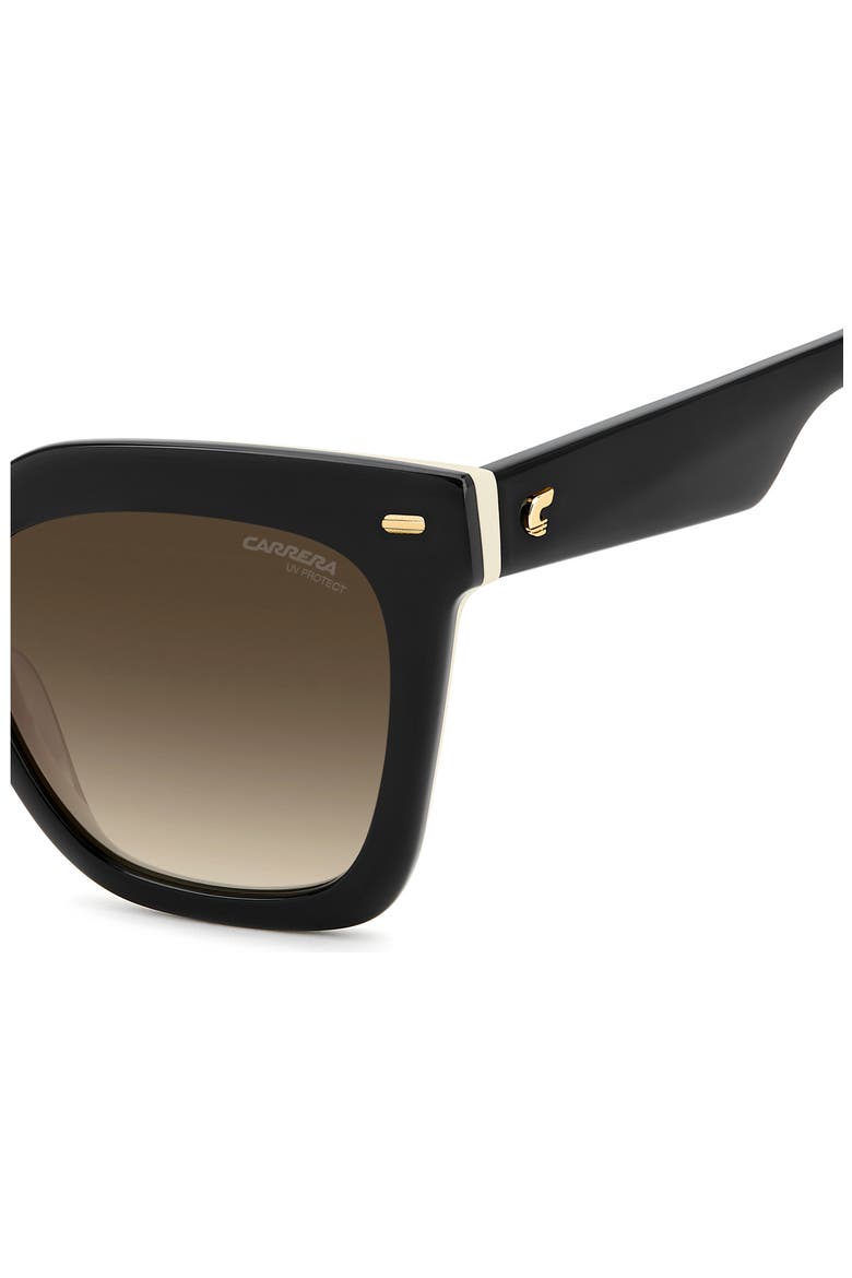 52mm Gradient Rectangular Sunglasses, Alternate, color, BLACK/ WHITE/ BROWN SF