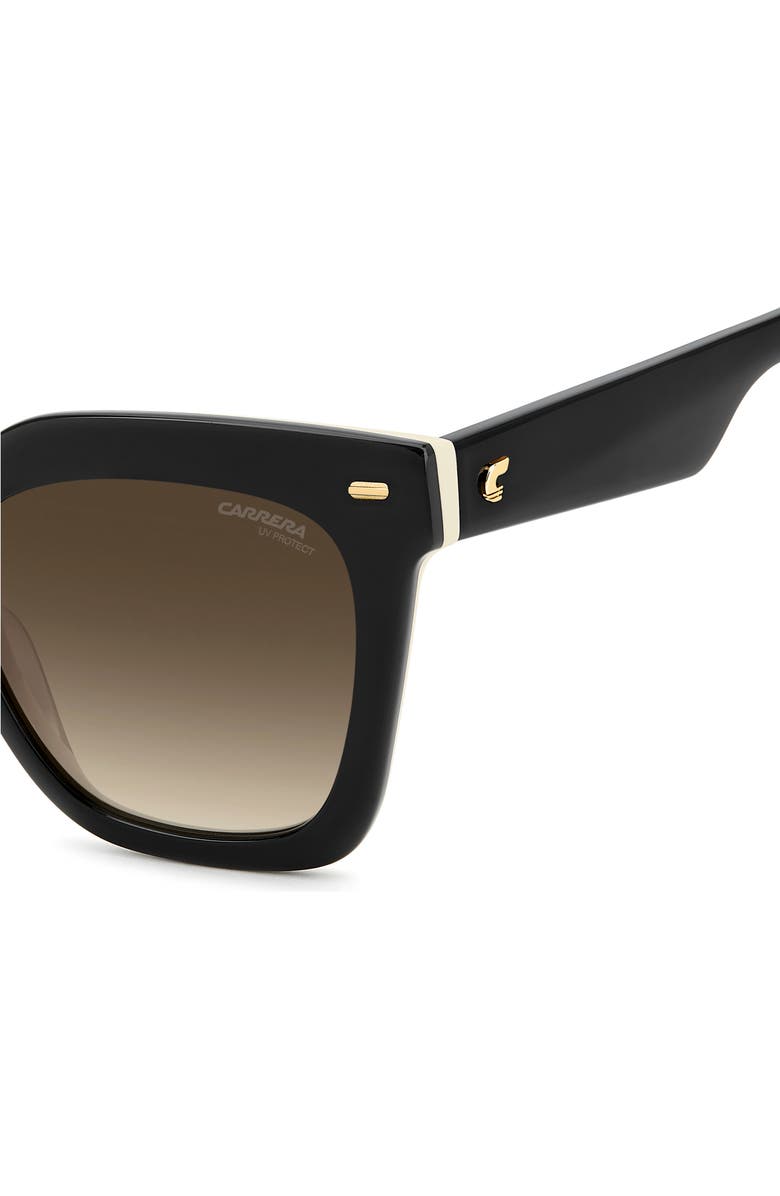 Carrera Eyewear 52mm Gradient Rectangular Sunglasses, Alternate, color, Black/ White/ Brown Sf
