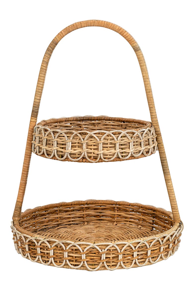 Provence Rattan Two-Tier Server, Main, color, NATURAL/ WHITEWASH