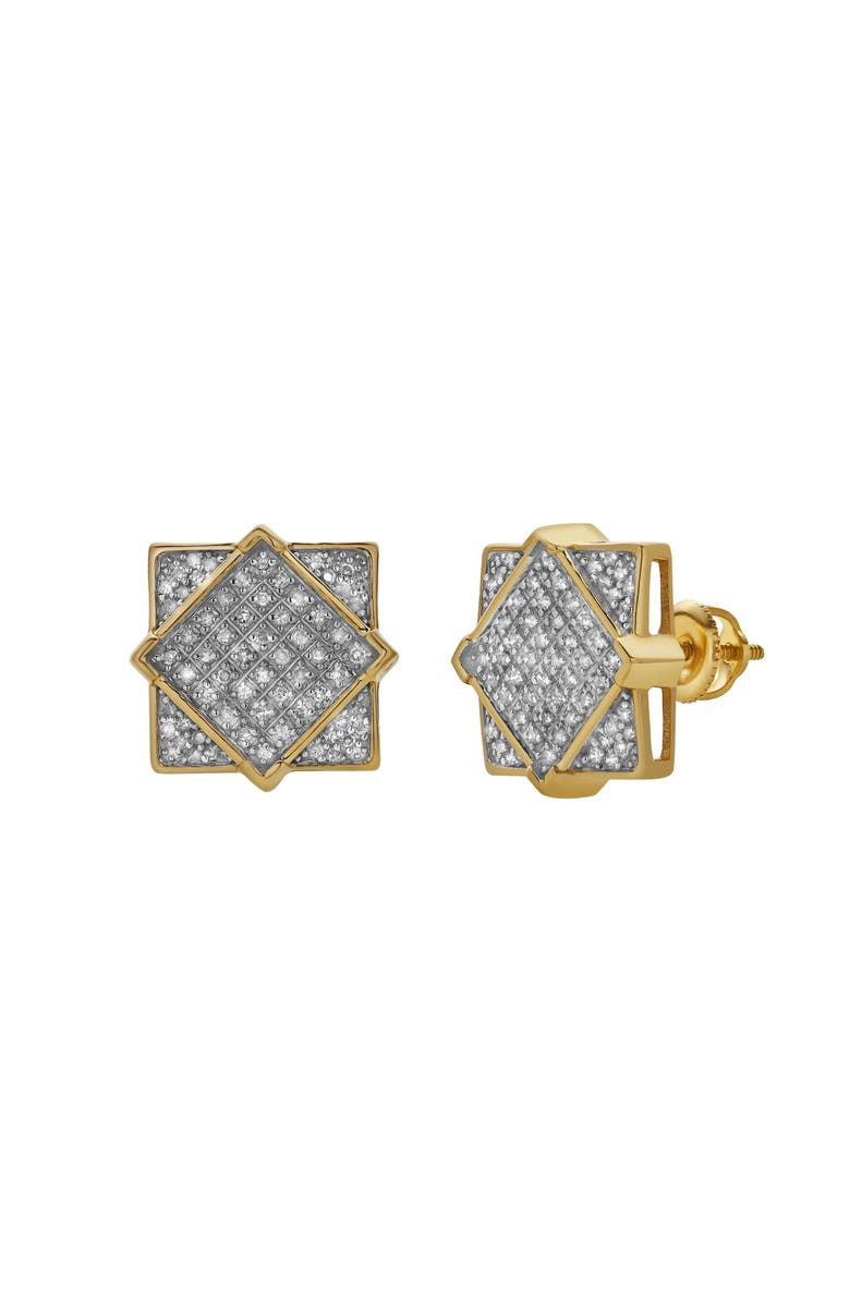 LuvMyJewelry Sobremesa 10K Yellow Gold Diamond Unisex Earrings - 0.34 Cts, Main, color,