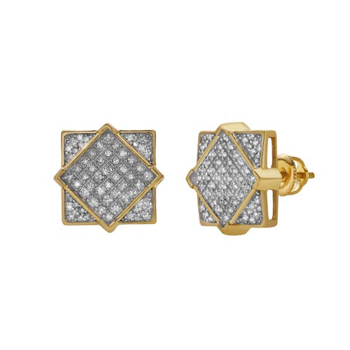 Luvmyjewelry Sobremesa 10k Yellow Gold Diamond Unisex Earrings In 10k Yellow Gold