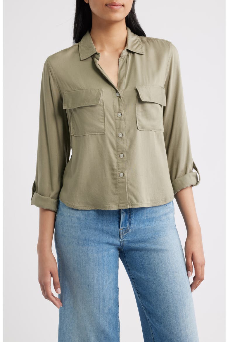 Felicity Button-Up Shirt, Main, color, OLIVINE