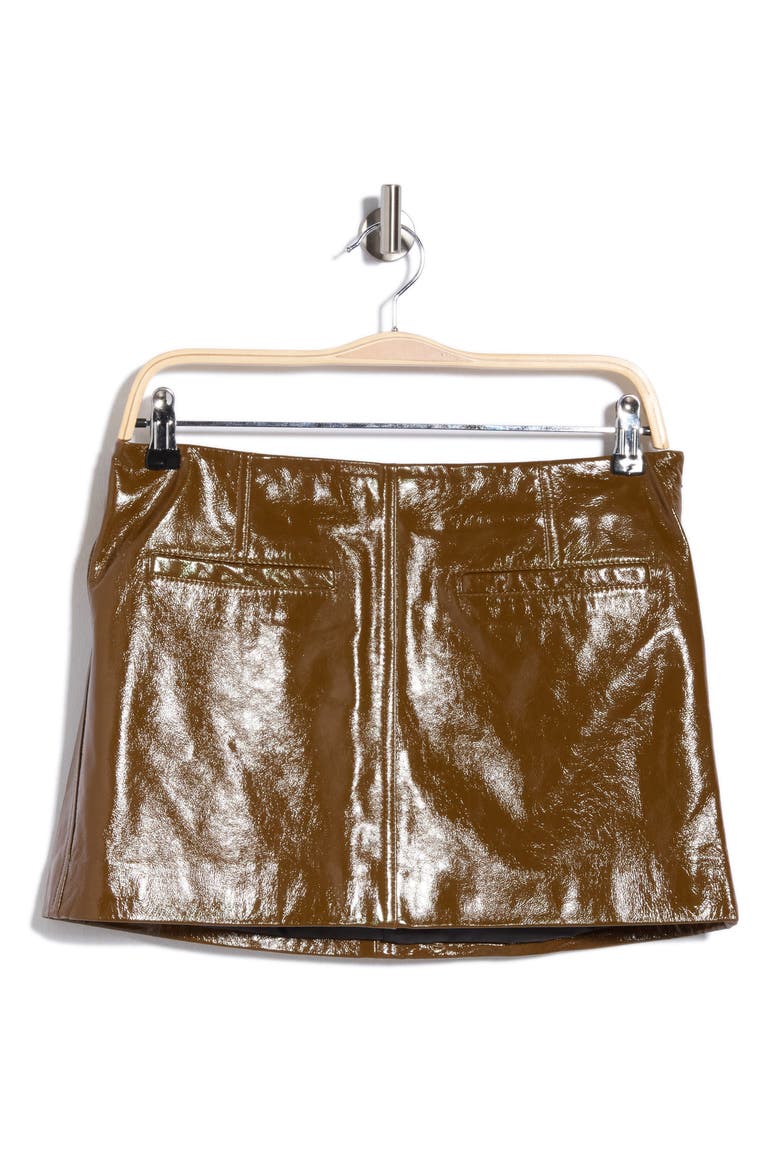 Cowan Patent Leather Miniskirt, Main, color, SADDLE