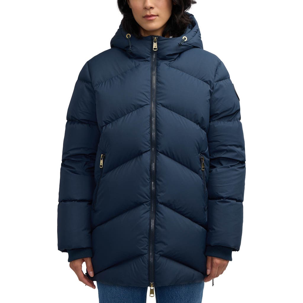 Scotch & Soda Fallon Inverted Chevron Quilted Down Jacket In Blue