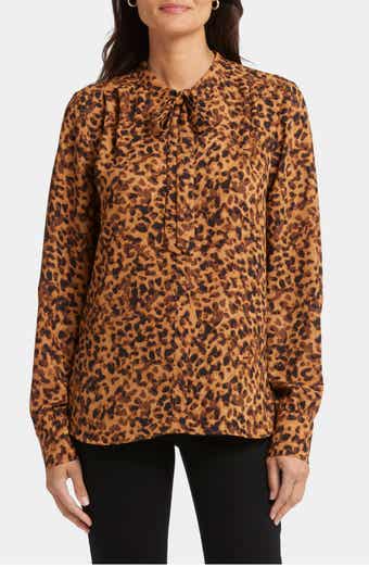 NYDJ Tie Neck Button-Up Shirt