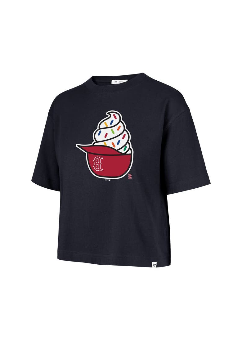Women's '47  Navy Boston Red Sox Ice Cream Helmet T-Shirt, Alternate, color, Navy