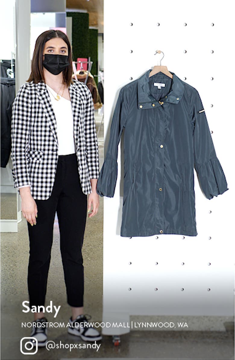 Balloon Sleeve Water Repellent Packable Rain Jacket, sales video thumbnail