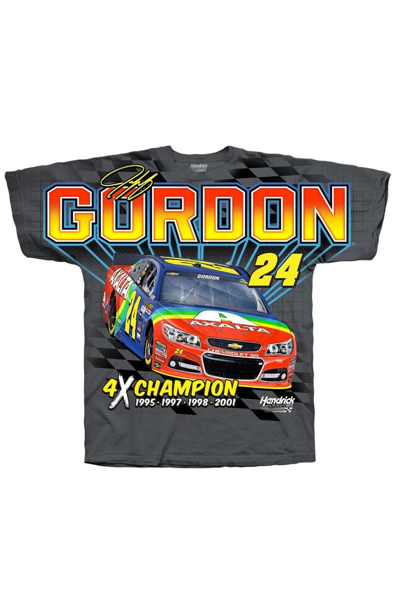 HENDRICK MOTORSPORTS TEAM COLLECTION Men's Hendrick Motorsports Team Collection Charcoal Jeff Gordon Four-Time Champion Axalta Legend T-Shirt, Alternate, color, Charcoal