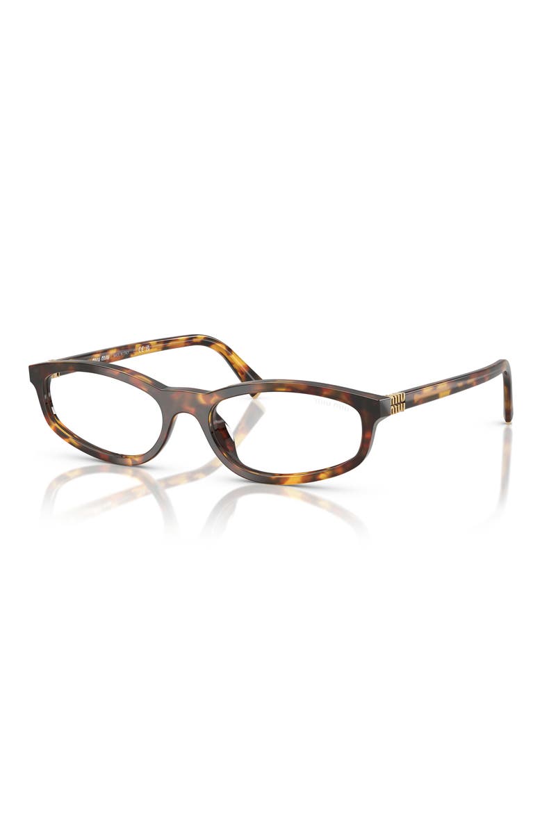 54mm Irregular Sunglasses, Alternate, color, HONEY HAVANA / CLEAR BLUE LIGHT FILTER