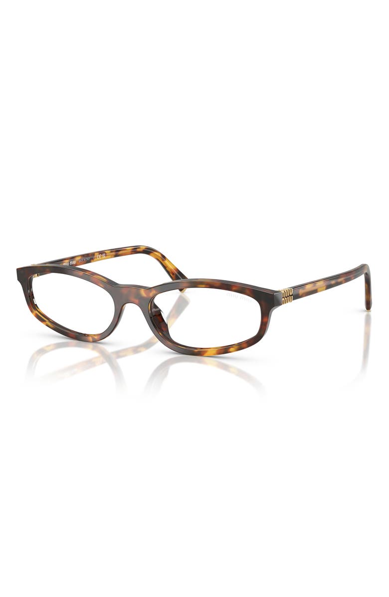 Miu Miu 54mm Irregular Sunglasses, Alternate, color, Honey Havana / Clear