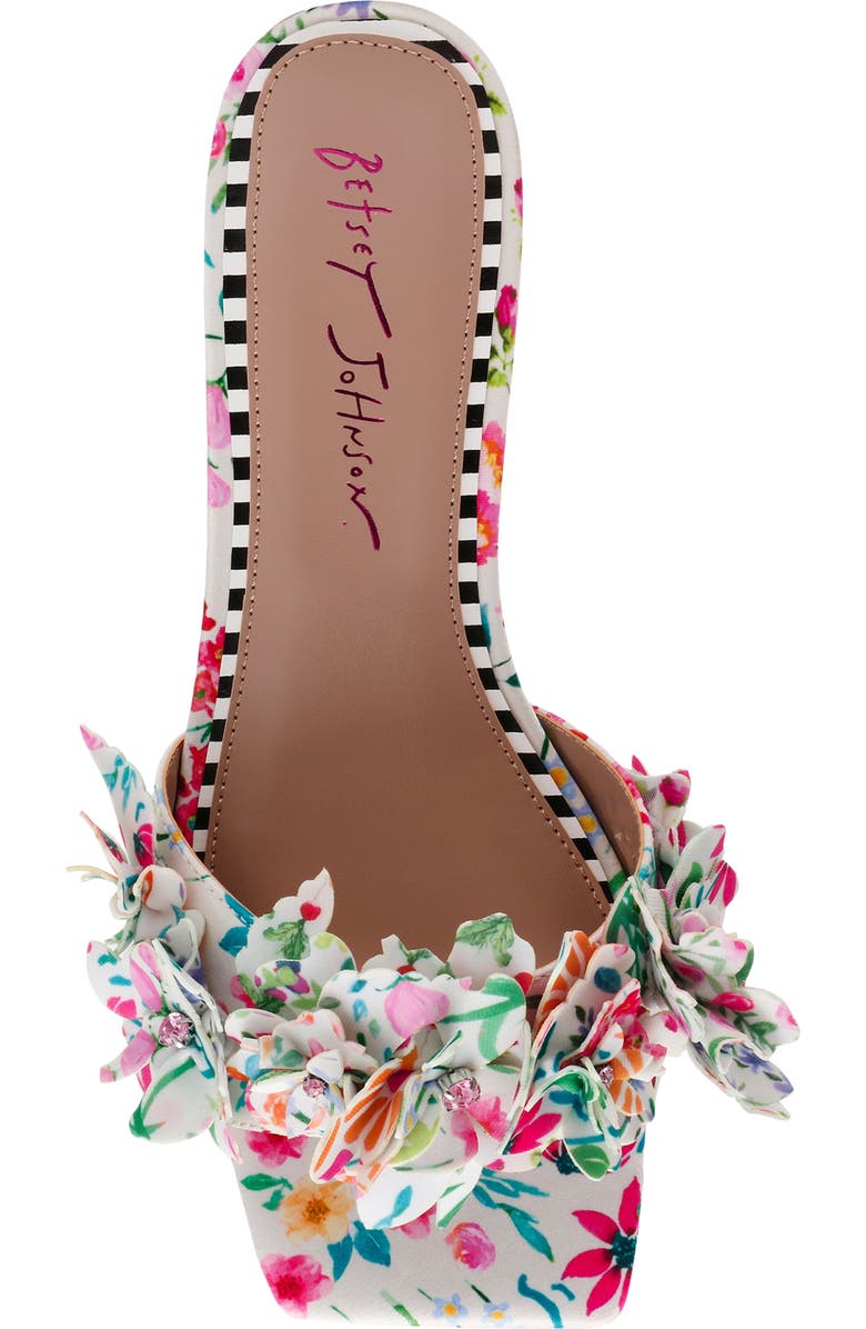 Betsey Johnson Glorria Slide Sandal, Alternate, color, Natural Floral Multi