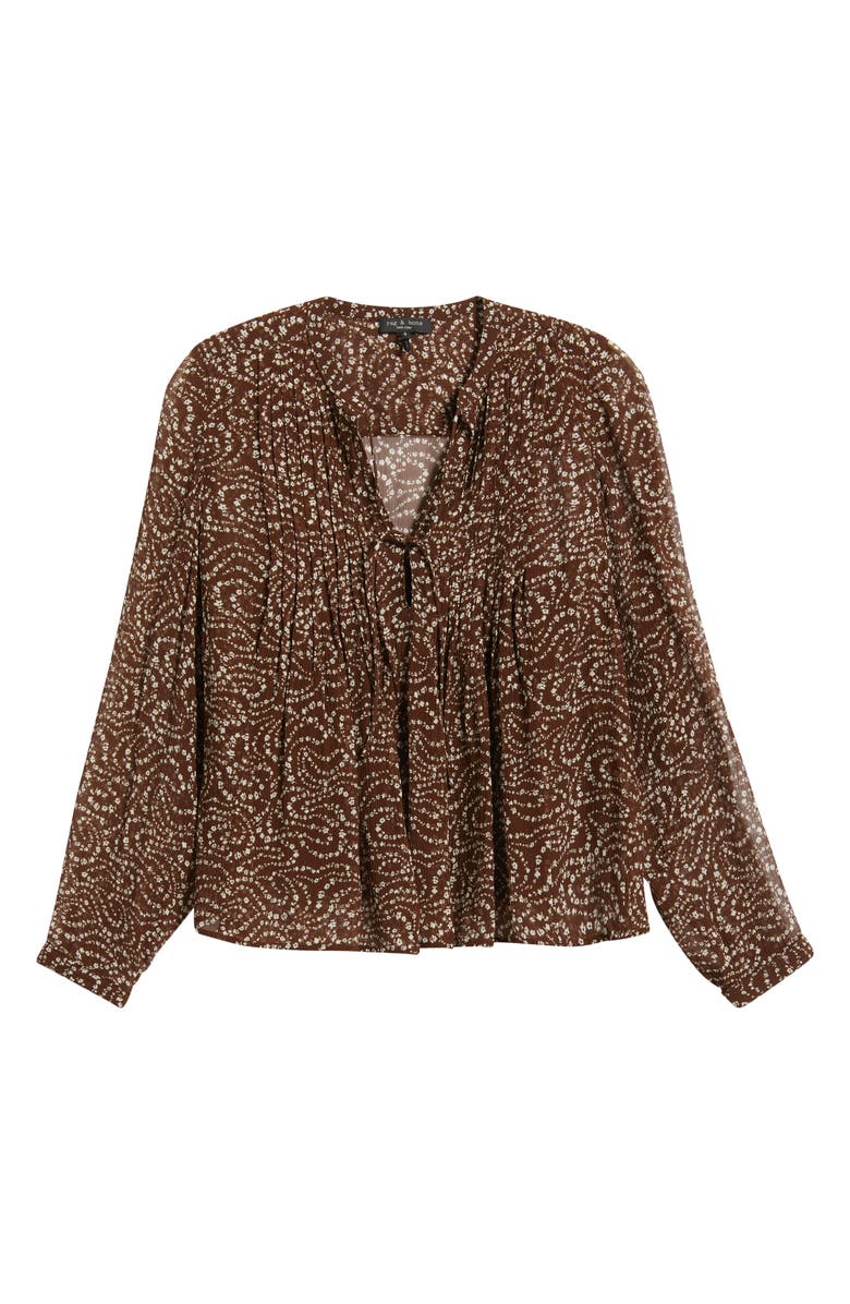 rag & bone Amaris Pintuck Top, Alternate, color, Brown