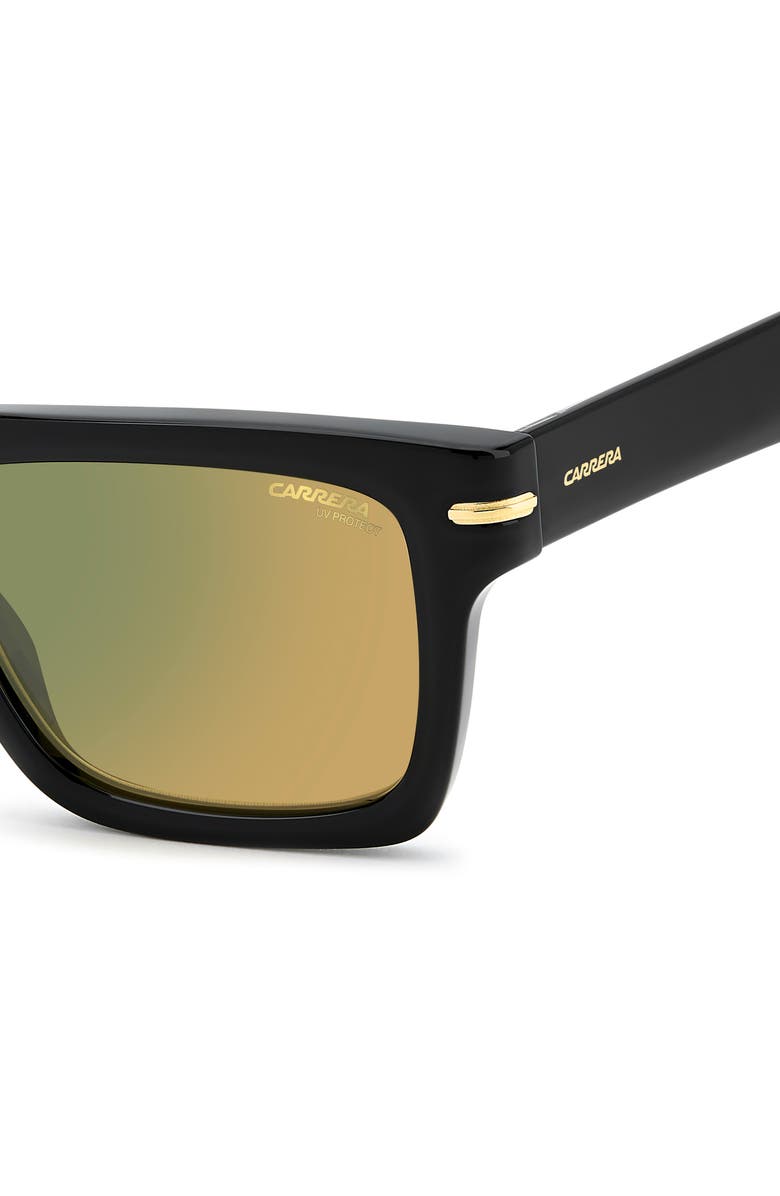 Carrera Eyewear 54mm Rectangular Sunglasses, Alternate, color, Black Yellow