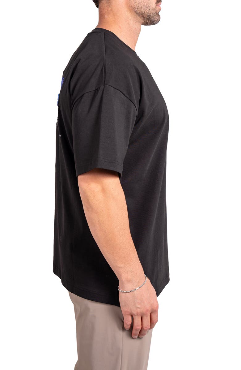 Maceoo Ascension Space Appliqué Cotton Graphic T-Shirt, Alternate, color, Black