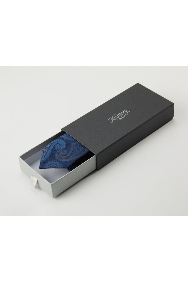 Paisley Silk Jacquard Tie, Alternate, color, Midnight Blue