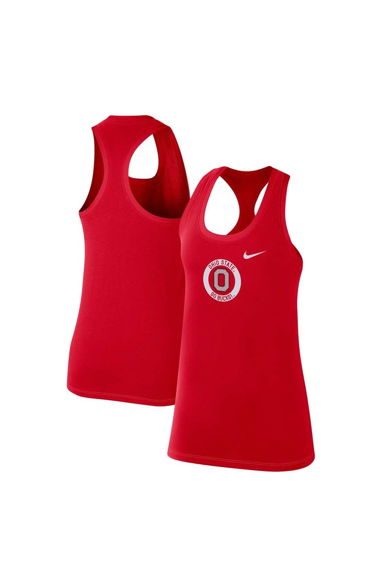 Nike Women's Nike Scarlet Ohio State Buckeyes Modern Circle Racerback Tank Top, Main, color, 