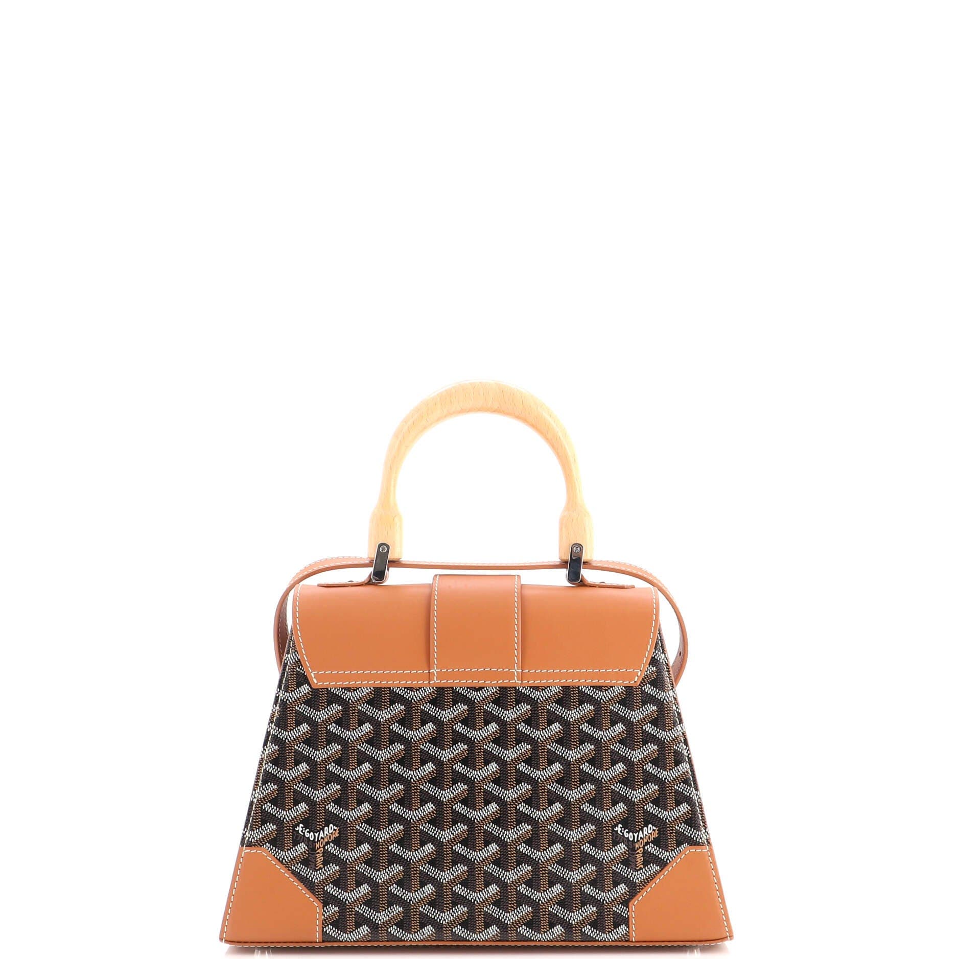 Saigon Top Handle Bag Coated Canvas with Leather PM, Alternate, color, Brown