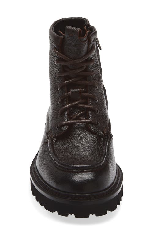 Hugo Boss Boss Julio Lugged Moc Toe Leather Boot In Black
