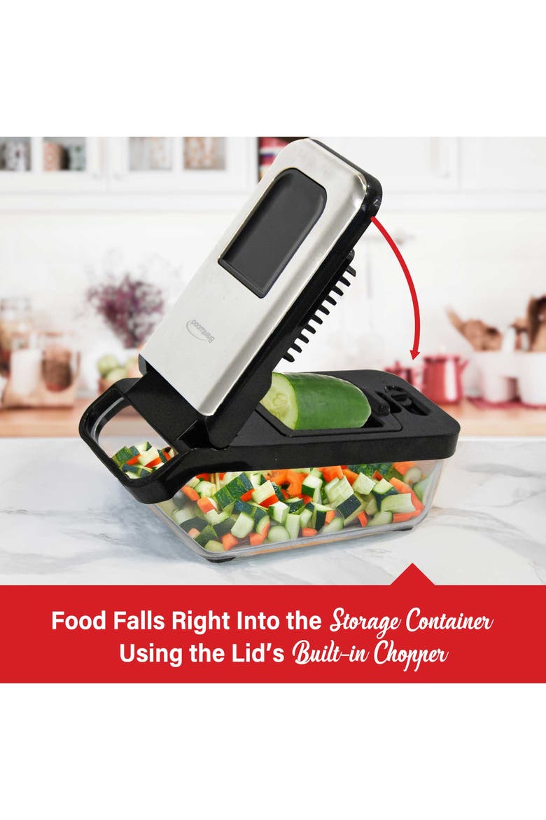 3.6 Cup Vegetable Chopper with 2 Interchangeable Blades, Alternate, color, Black