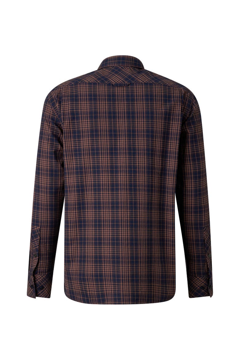 Hardy Cotton Shirt, Alternate, color, Brown/navy blue