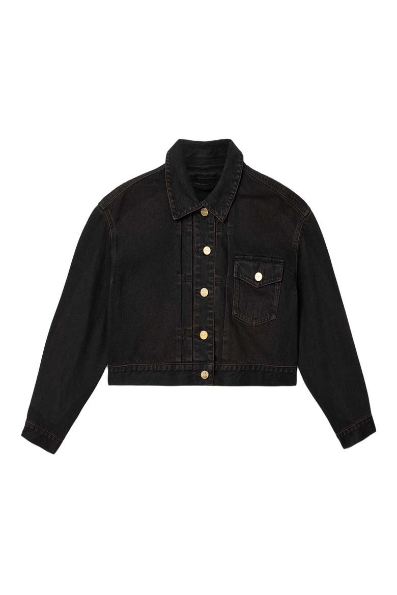 Blink Cropped Denim Jacket, Alternate, color, OVERDYED BROWN