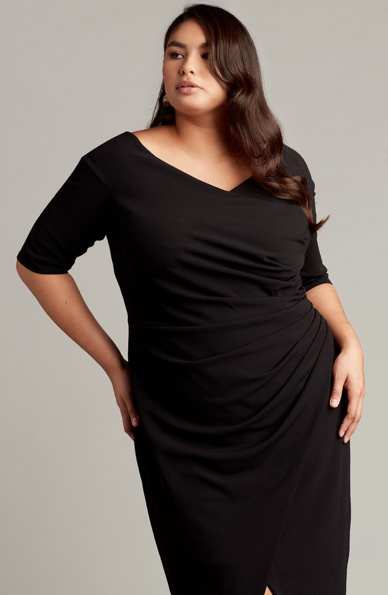 Tadashi Shoji Side Ruched Cocktail Dress, Alternate, color,