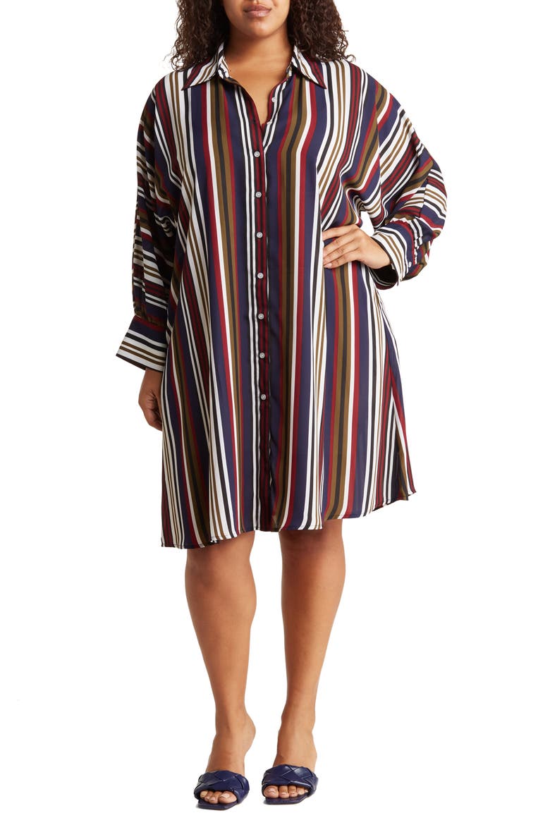 Brooklyn III Long Sleeve Shirtdress, Main, color, VERTICAL STRIPE