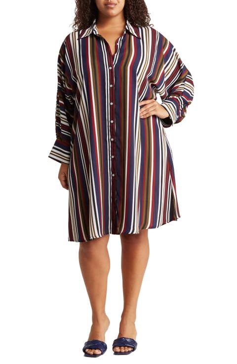 Brooklyn III Long Sleeve Shirtdress (Plus)