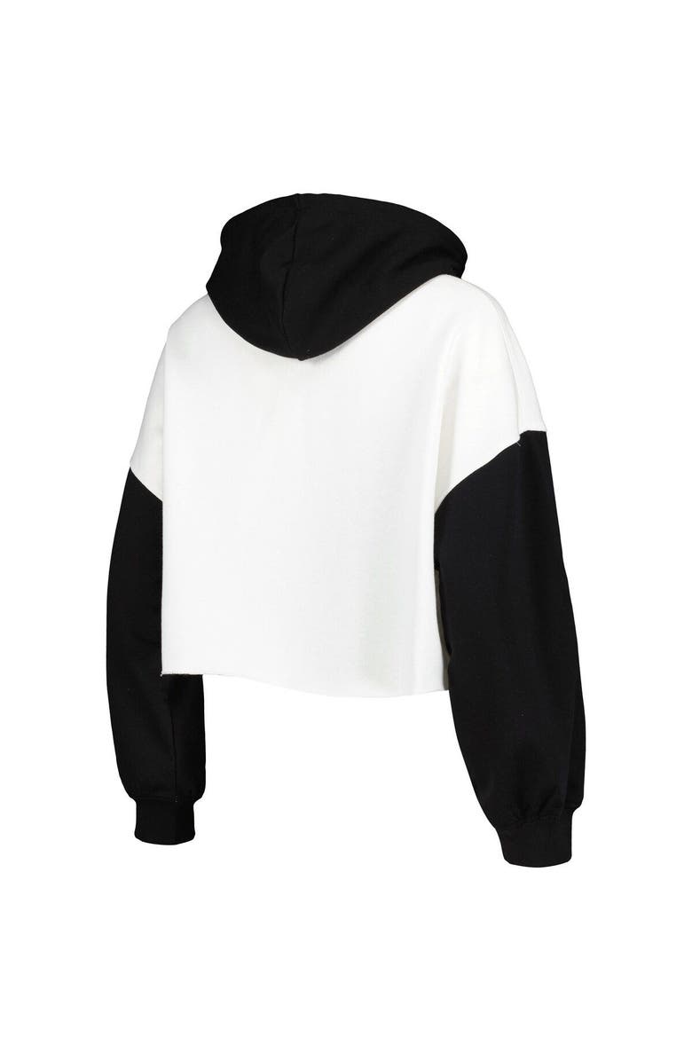 GAMEDAY COUTURE Women's Gameday Couture White/Black Clemson Tigers Good Time Color Block Cropped Hoodie, Alternate, color, White