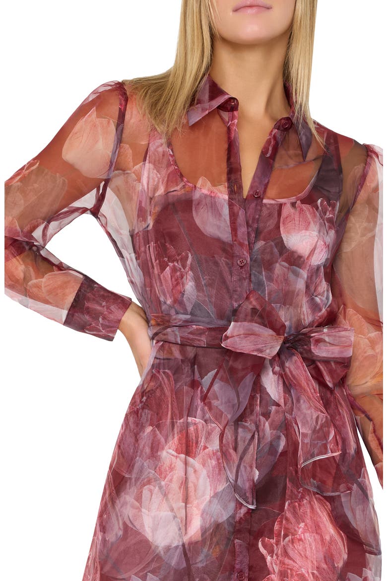 Suzie Floral Long Sleeve Midi Dress, Alternate, color, RED MULTI