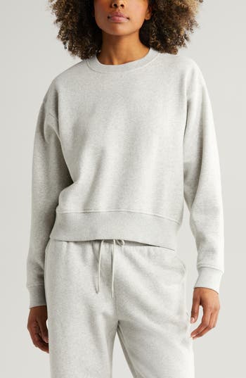 Zella Cloud Fleece Sweatshirt In White