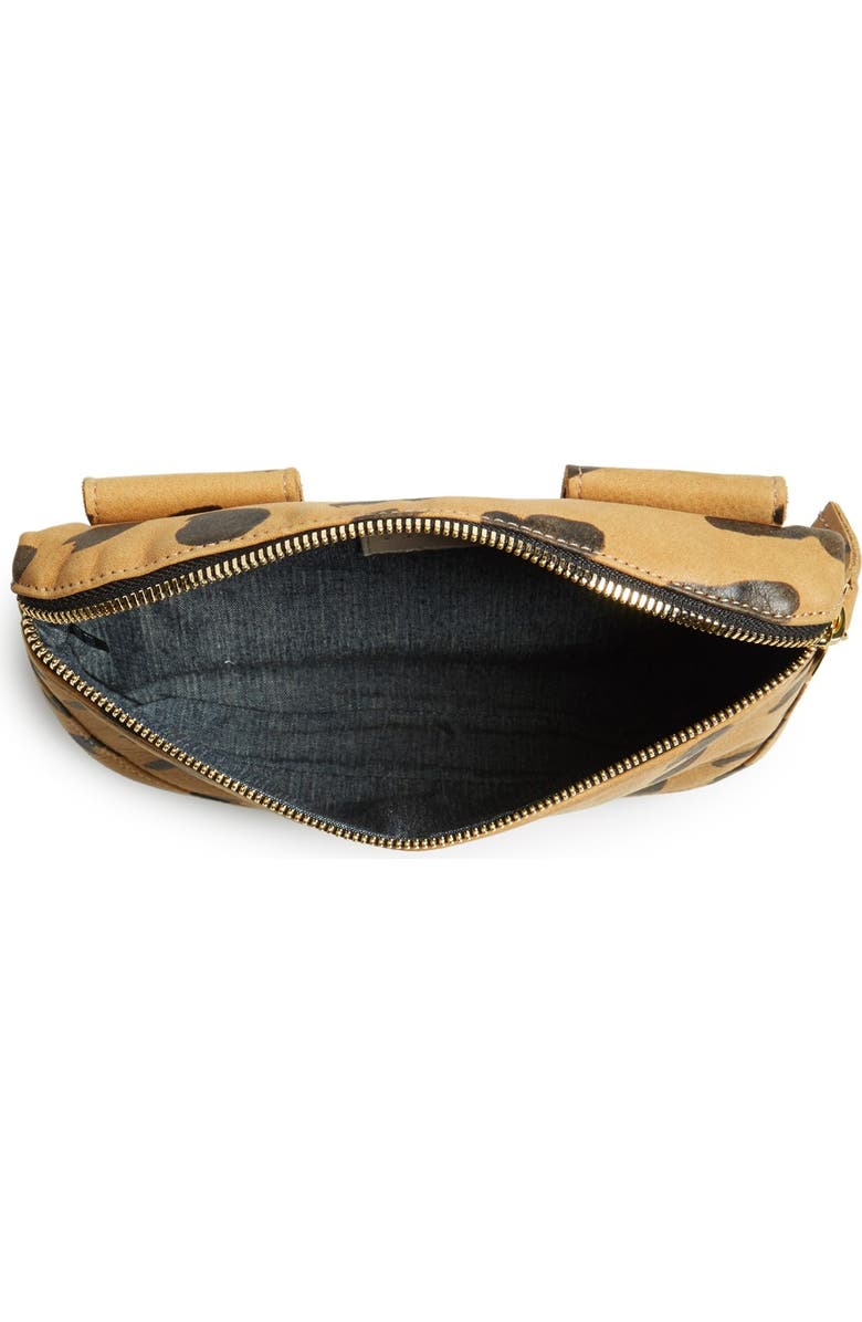 Clare V. 'Fanny Pack' Jaguar Print Leather Belt Bag, Alternate, color,