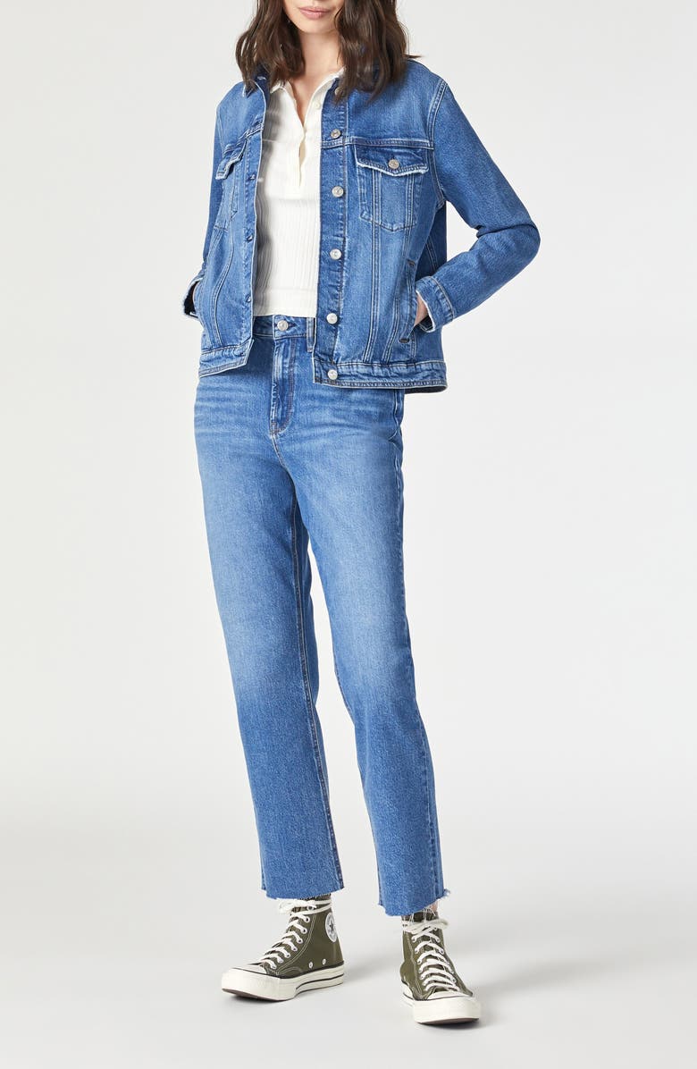 Mavi Jeans Katy Denim Trucker Jacket, Alternate, color, Dark Recycled Blue