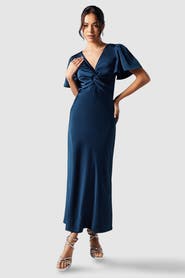Oasis Satin Midi Bridesmaid Dress