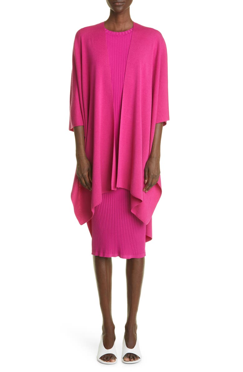 St. John Collection Ribbed Jersey Midi Sweater Dress, Alternate, color, 