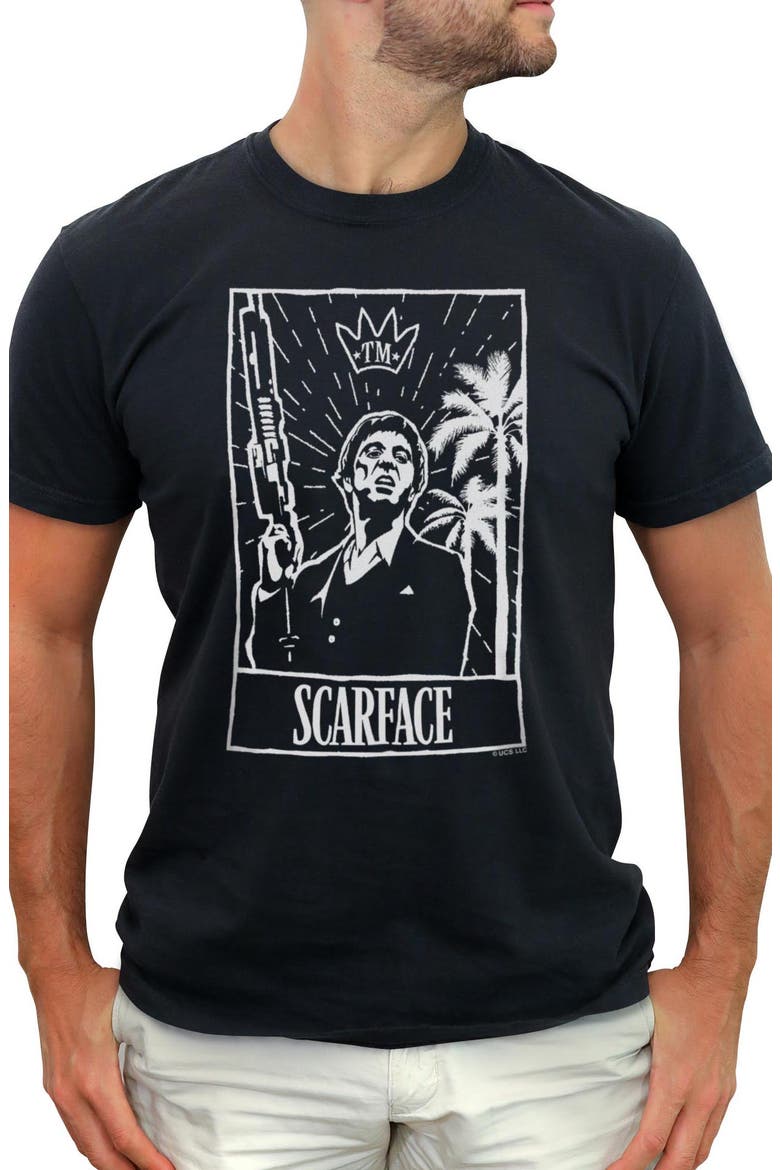 Men's Scarface Tarot Card  Graphic T-Shirt, Main, color, Black