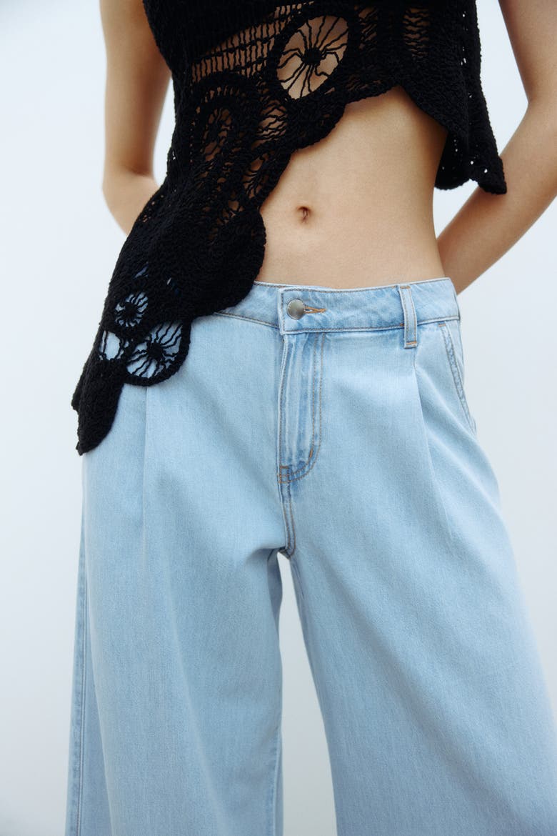 Wide Regular Waist Jeans, Alternate, color, Pale denim blue