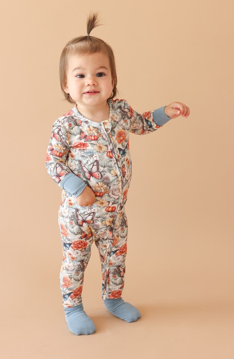 Posh Peanut Mariposa Convertible Zip-Up Footie, Alternate, color, Beige