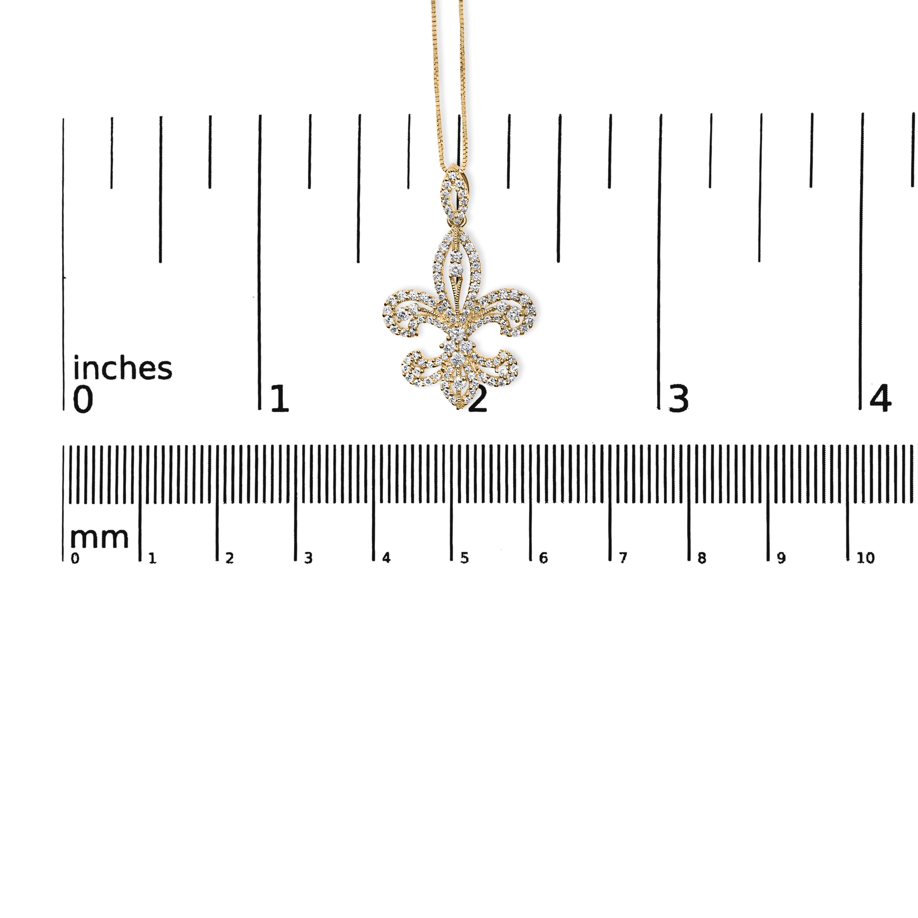 Haus of Brilliance 14K Yellow Gold 1.00 Cttw Round Diamond Fleur De Lis ...