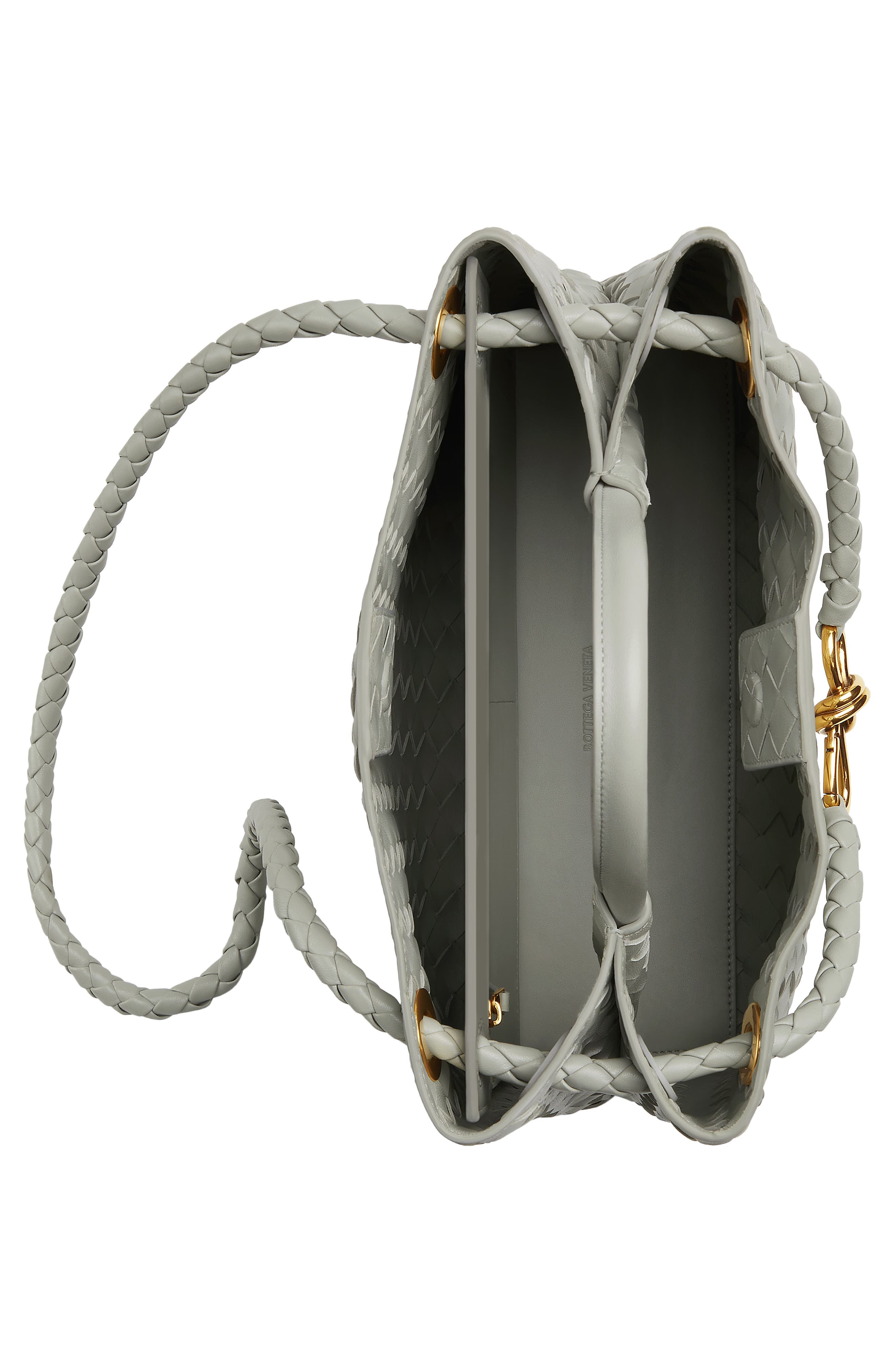 Medium Andiamo Intrecciato Shoulder Bag, Alternate, color, 1562 AGA GR-M BR
