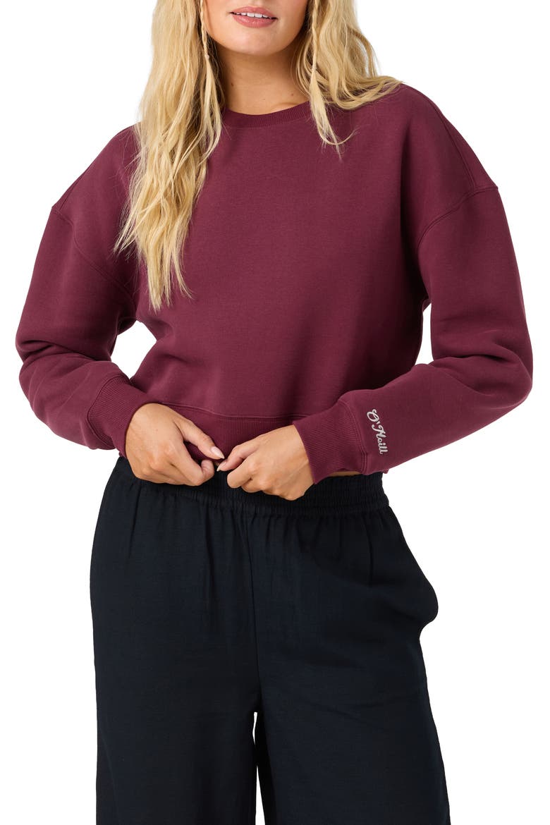 Evelyn Cropped Sweatshirt, Main, color, FIG