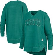 PRESSBOX Women's Pressbox  Green Michigan State Spartans Westin Poncho V-Neck Pullover Sweatshirt